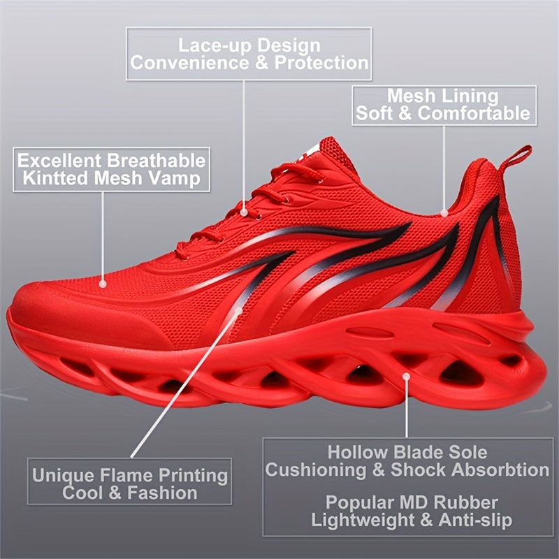 Lace-up Blade Sneakers, Lightweight Breathable Running