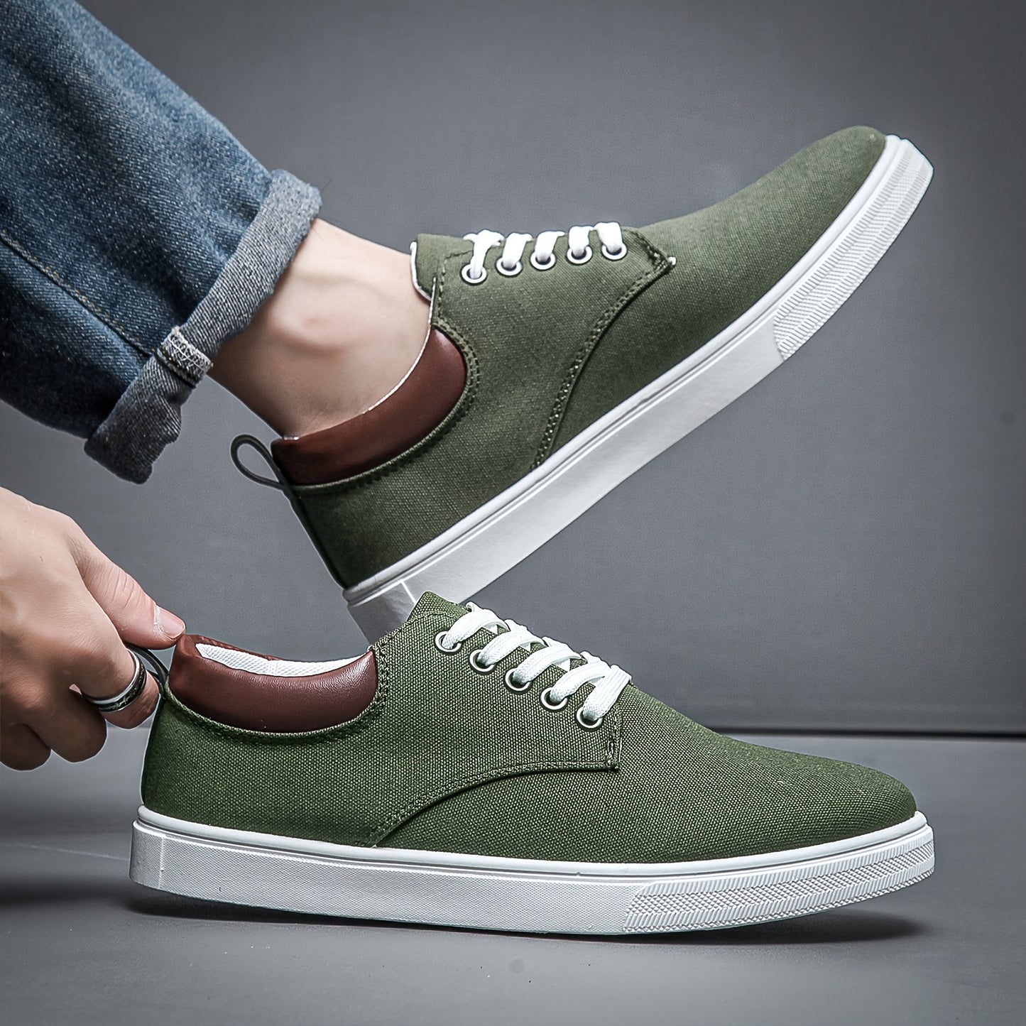 Trendy Solid Skate Shoes, Casual Lace Up Sneakers