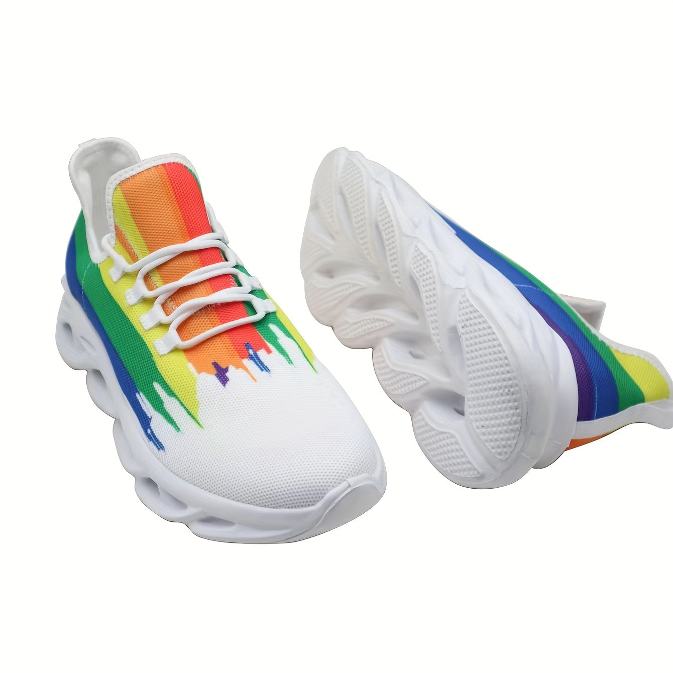 Slip-on Blade Sneakers, Rainbow Color Athletic Shoes