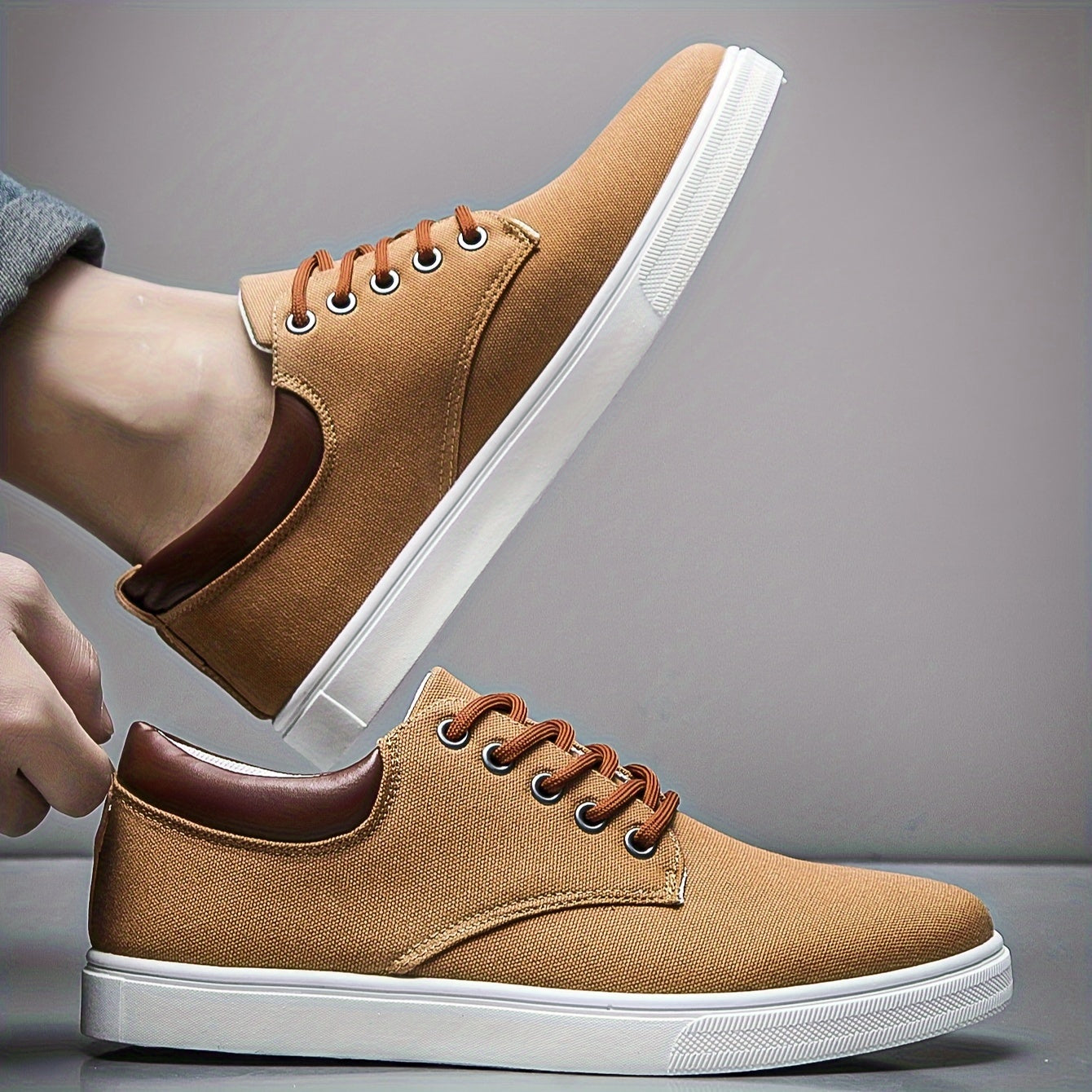 Trendy Solid Skate Shoes, Casual Lace Up Sneakers